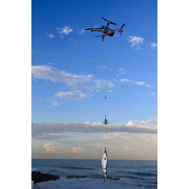 Drone bait-release attachment fitted to a DJI aircraft for drone fishing attachments guide