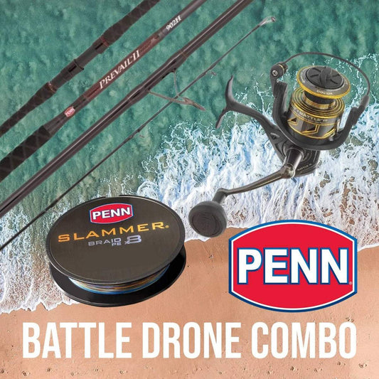 PENN Battle IV 10000 / Prevail II 3.66 m 37 kg Drone Combo – Bonus 29.5 kg Braid 500 m